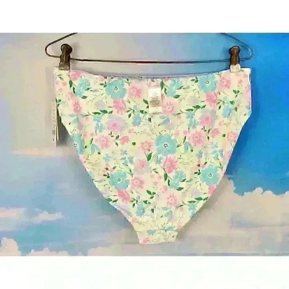 NWT NEW DIRECTIONS Womans TEAL Checks STRING BIKINI LINED Swim Bathing suit XL - Picture 7 of 7